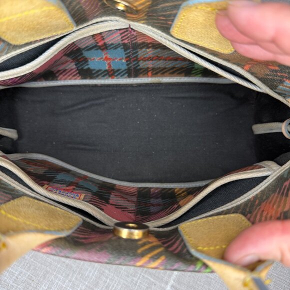 VINTAGE Dooney & Bourke Hand Bag Plaid Double Handle Purse Heart Limited Edition - Picture 6 of 17